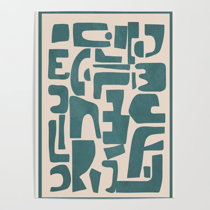 Organic Contemporary Modern Shapes 12 Poster