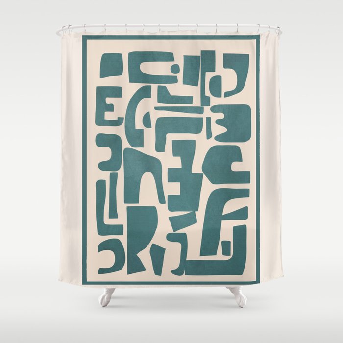 Organic Contemporary Modern Shapes 12 Shower Curtain