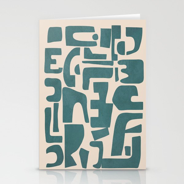 Organic Contemporary Modern Shapes 12 Stationery Card