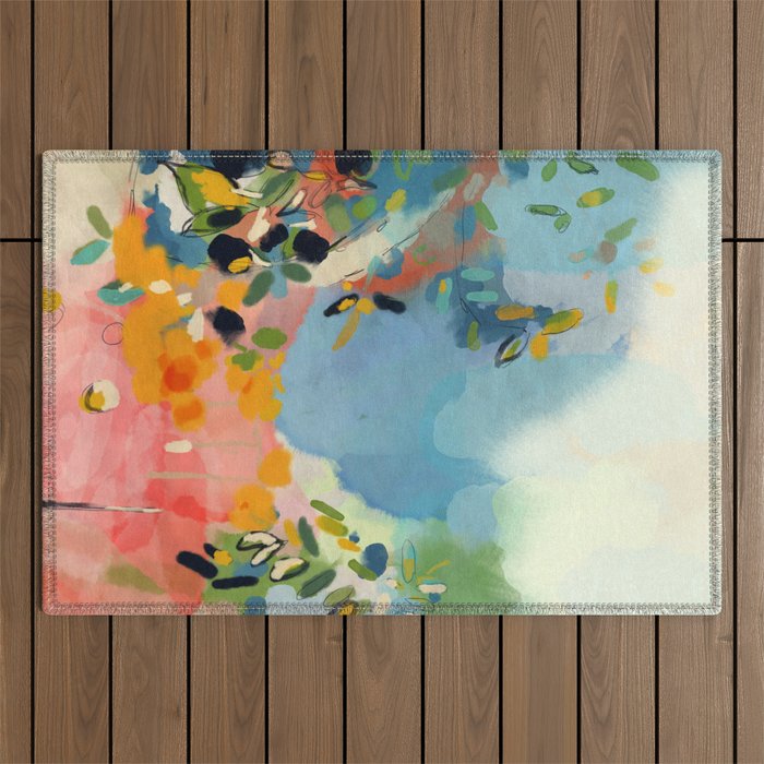 Garden With Sea View And Olive Tree Outdoor Rug