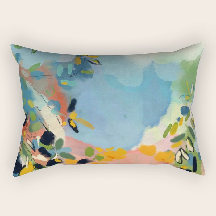 Garden With Sea View And Olive Tree Rectangular Pillow