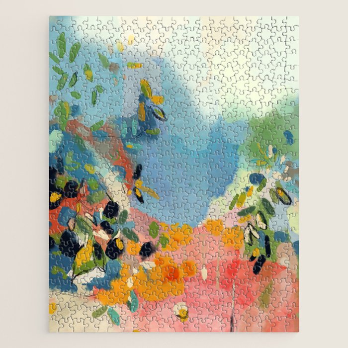 Garden With Sea View And Olive Tree Jigsaw Puzzle