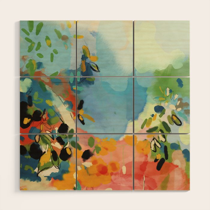 Garden With Sea View And Olive Tree Wood Wall Art