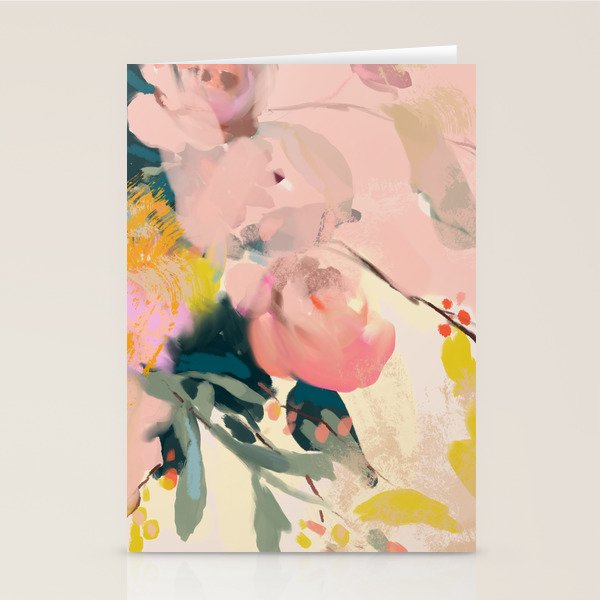 Abstract Floral Inspiration Stationery Card