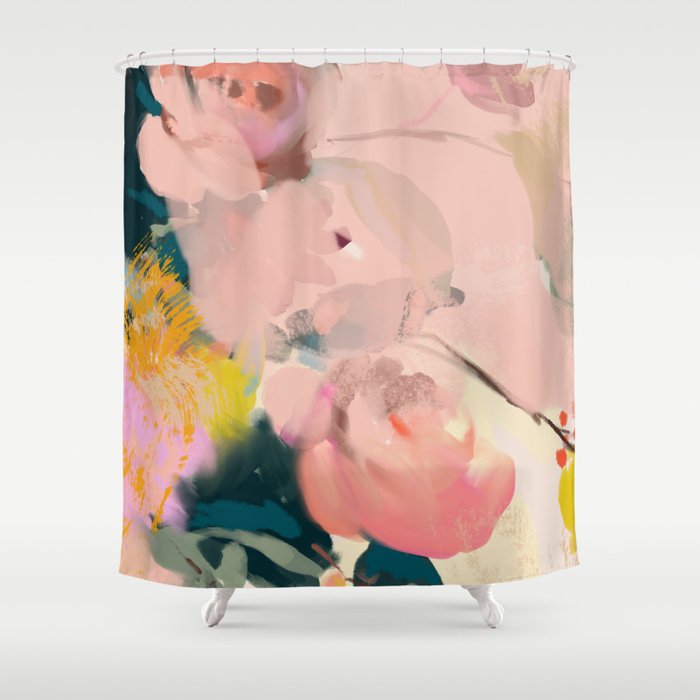 Abstract Floral Inspiration Shower Curtain