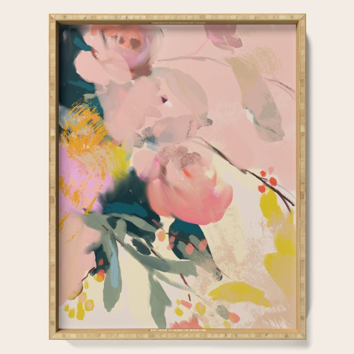 Abstract Floral Inspiration Serving Tray