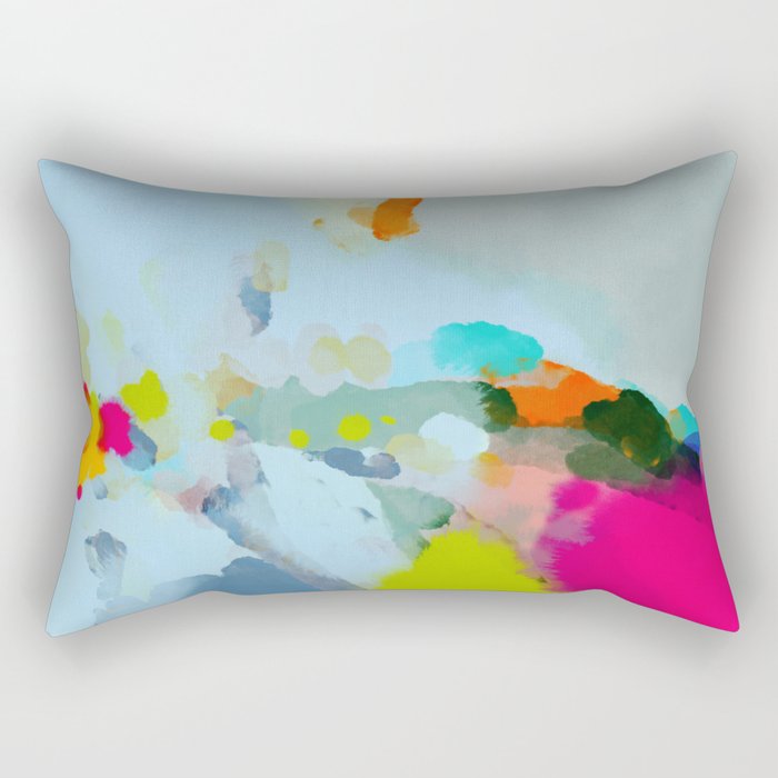 Pink Hill With Sun Ray Rectangular Pillow
