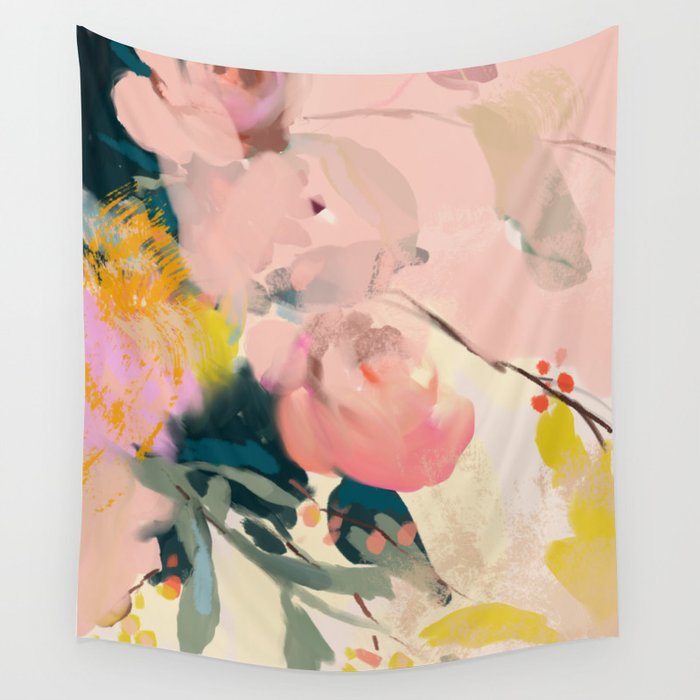 Abstract Floral Inspiration Wall Tapestry