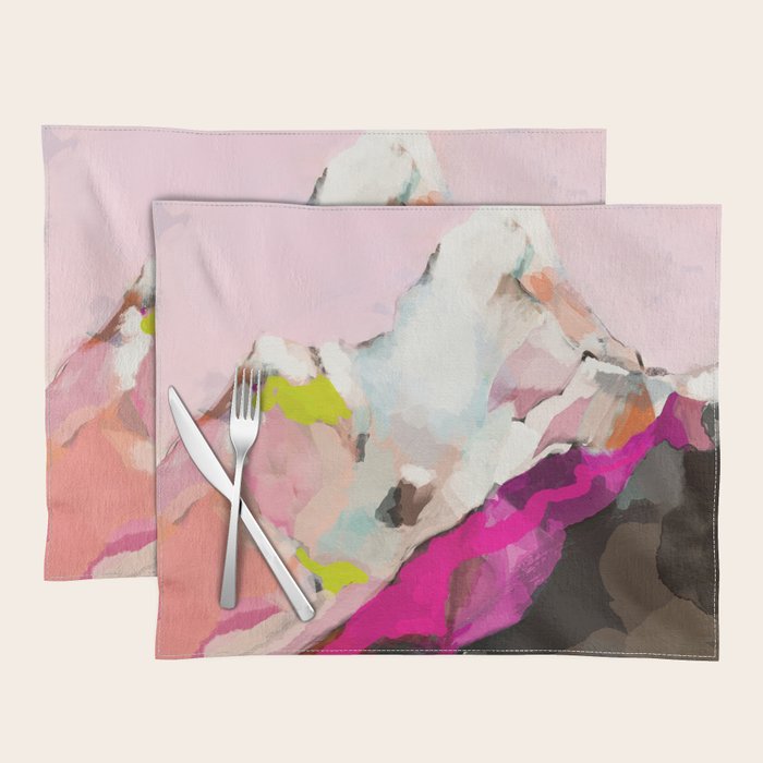 Landscape Mountain Painting Abstract Placemat
