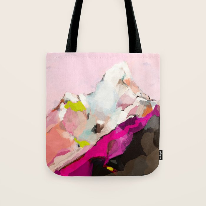 Landscape Mountain Painting Abstract Tote Bag