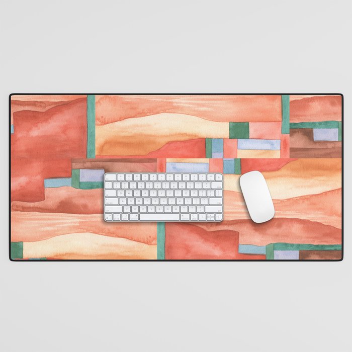 Abstract Desert Landscape Watercolor Desk Mat