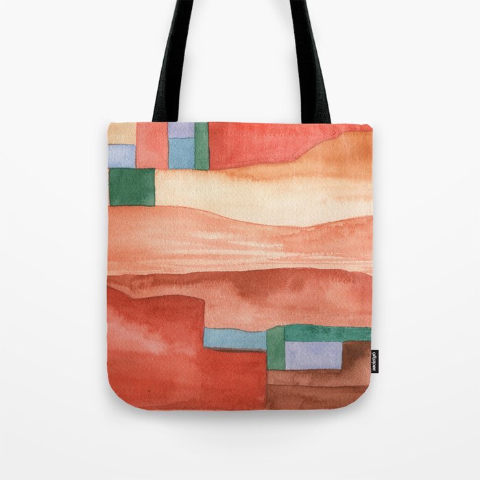 Abstract Desert Landscape Watercolor Tote Bag