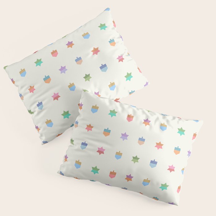 Happy Hanukkah | Dreidels & Star Pattern Pillow Sham