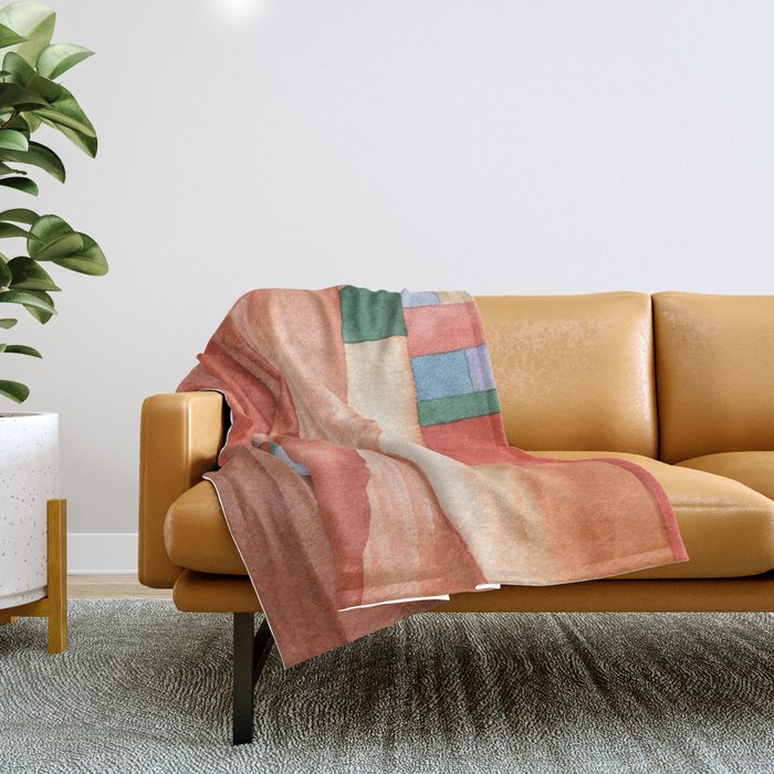 Abstract Desert Landscape Watercolor Throw Blanket