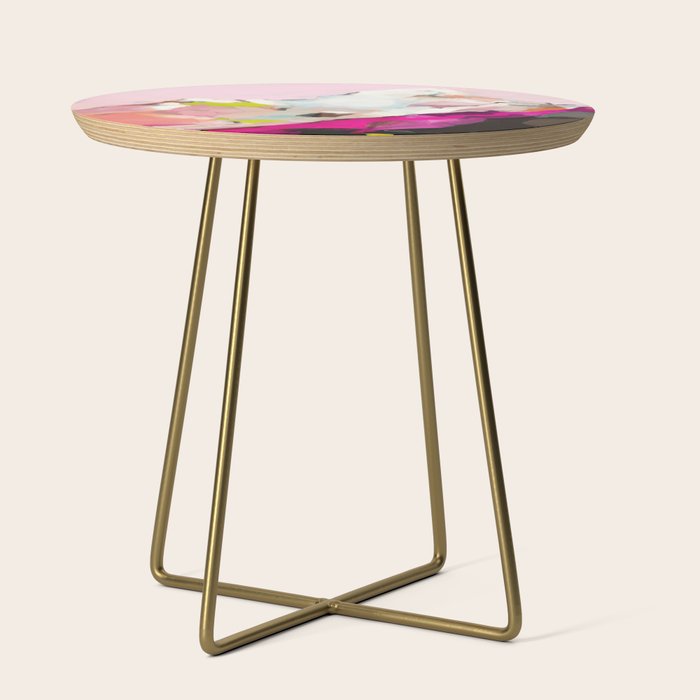 Landscape Mountain Painting Abstract Side Table