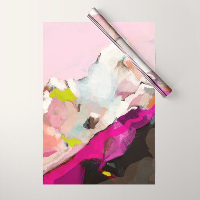 Landscape Mountain Painting Abstract Wrapping Paper