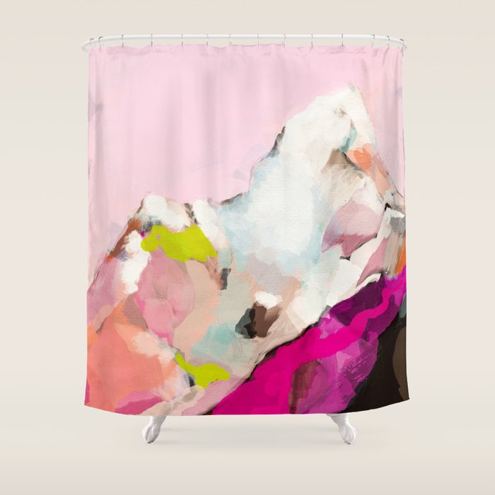 Landscape Mountain Painting Abstract Shower Curtain