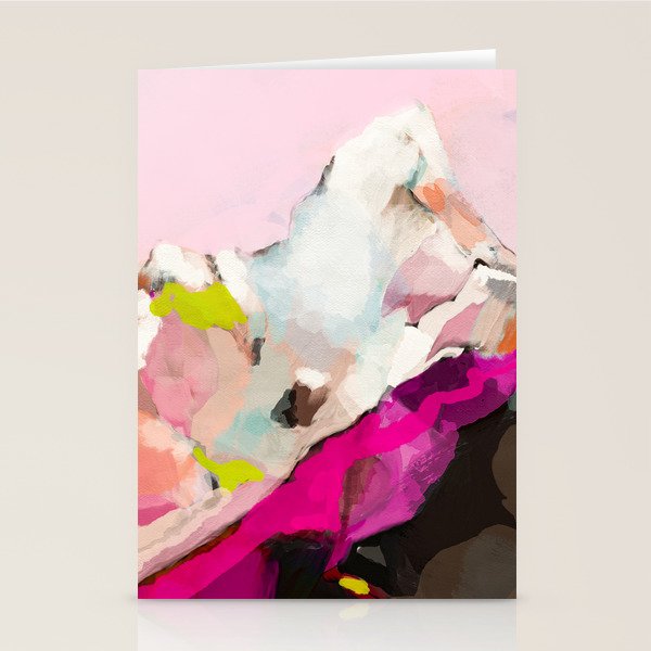Landscape Mountain Painting Abstract Stationery Card