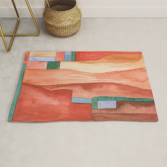 Abstract Desert Landscape Watercolor Rug