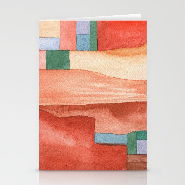 Abstract Desert Landscape Watercolor Stationery Card