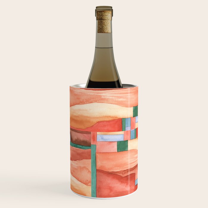 Abstract Desert Landscape Watercolor Wine Chiller