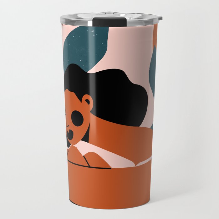 Pink Bikini - Dark Green Flowers Travel Mug