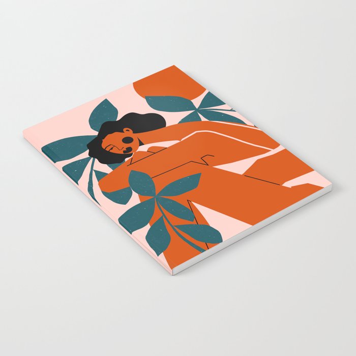 Pink Bikini - Dark Green Flowers Notebook