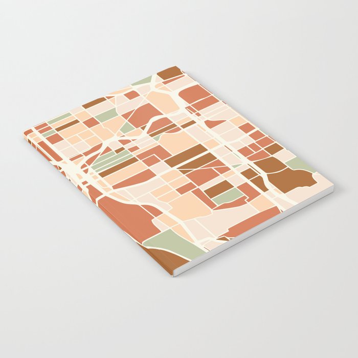 Portland Oregon City Map Earth Tones Notebook