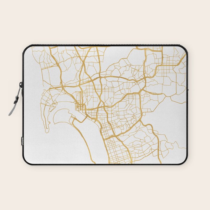 San Diego California City Street Map Art Laptop Sleeve