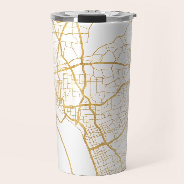 San Diego California City Street Map Art Travel Mug