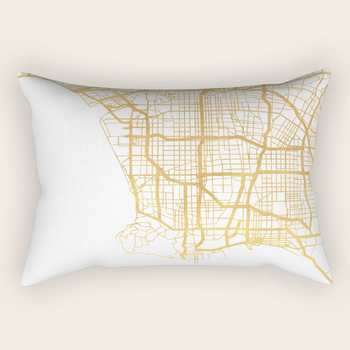 Los Angeles California City Street Map Art Rectangular Pillow