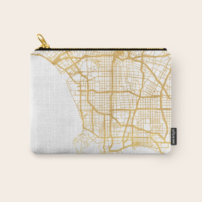Los Angeles California City Street Map Art Carry All Pouch