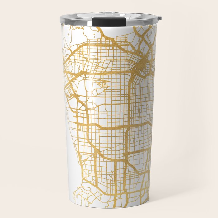 Los Angeles California City Street Map Art Travel Mug