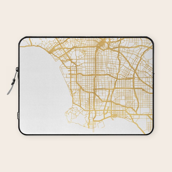 Los Angeles California City Street Map Art Laptop Sleeve