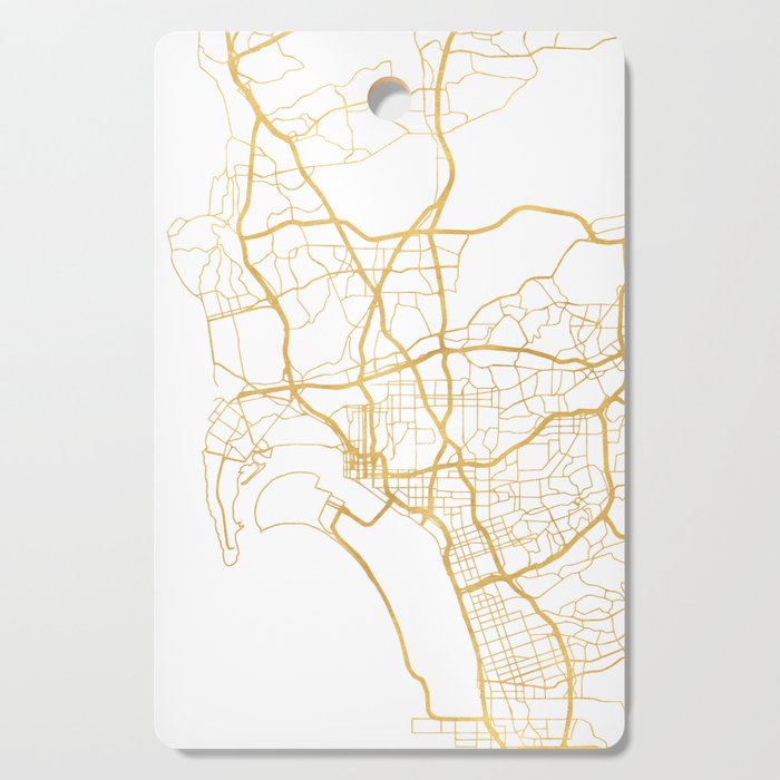 San Diego California City Street Map Art Cutting Board