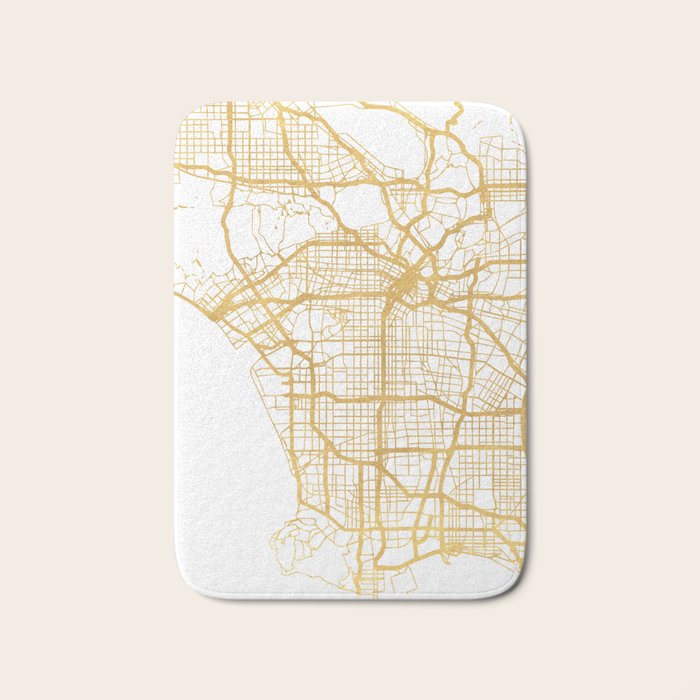 Los Angeles California City Street Map Art Bath Mat