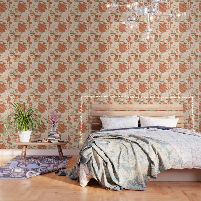 Portland Oregon City Map Earth Tones Wallpaper