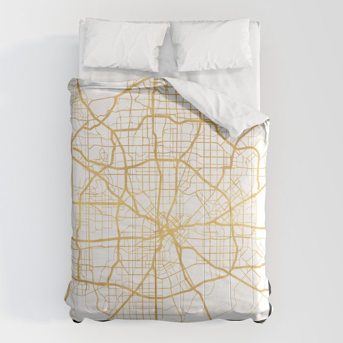 Dallas Texas City Street Map Art Comforter