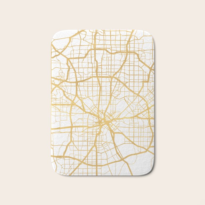 Dallas Texas City Street Map Art Bath Mat