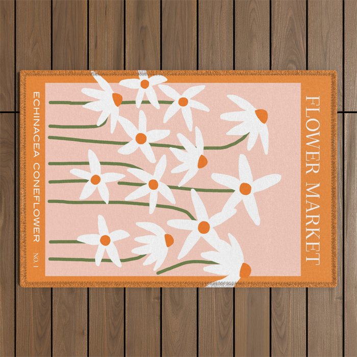 Flower Market - Echinacea #1 Outdoor Rug