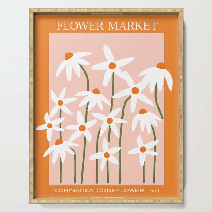 Flower Market - Echinacea #1 Serving Tray