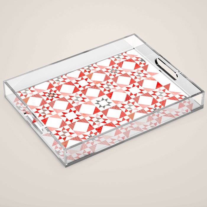 Christmas Quilt - Pattern No1 Acrylic Tray