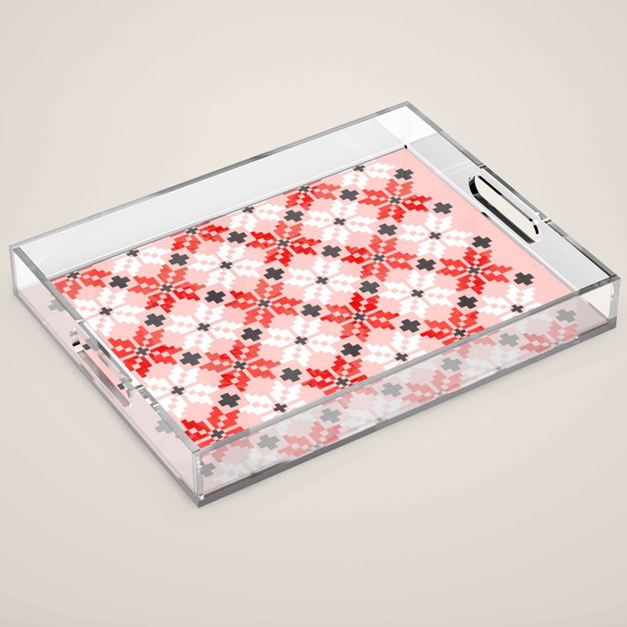Christmas Quilt - Pattern No2 Acrylic Tray
