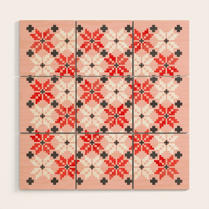 Christmas Quilt - Pattern No2 Wood Wall Art