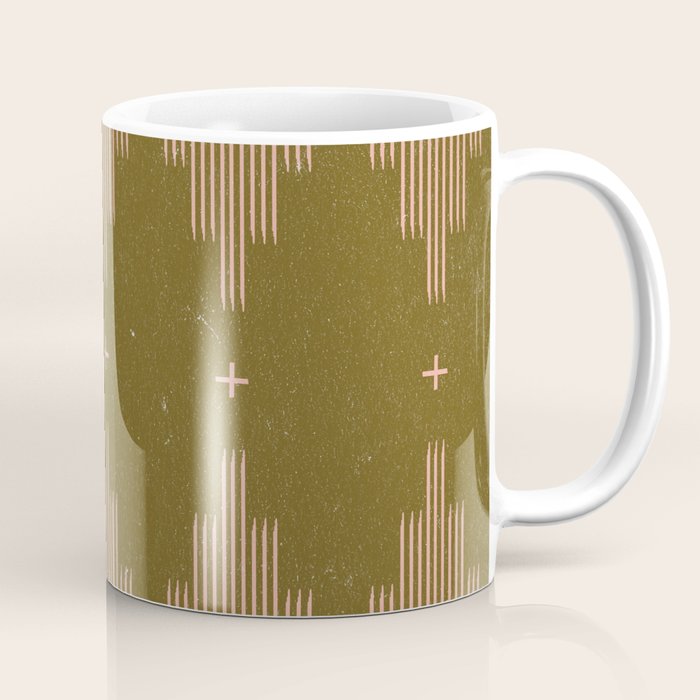 Southwestern Minimalist Retro Green & Pink Coffee Mug
