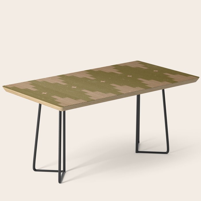 Southwestern Minimalist Retro Green & Pink Coffee Table