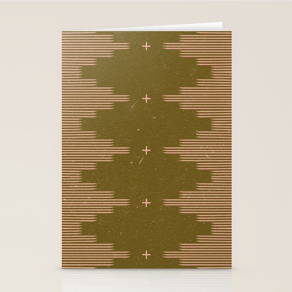 Southwestern Minimalist Retro Green & Pink Stationery Card