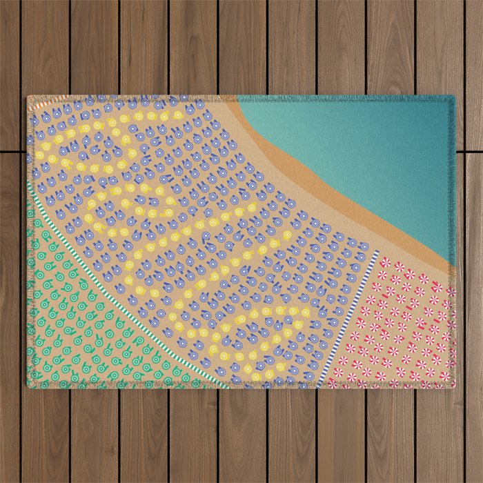 Bella / Beautiful Italy Beach Umbrellas - Aerial Italian Outdoor Rug