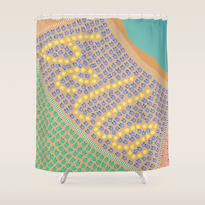 Bella / Beautiful Italy Beach Umbrellas - Aerial Italian Shower Curtain