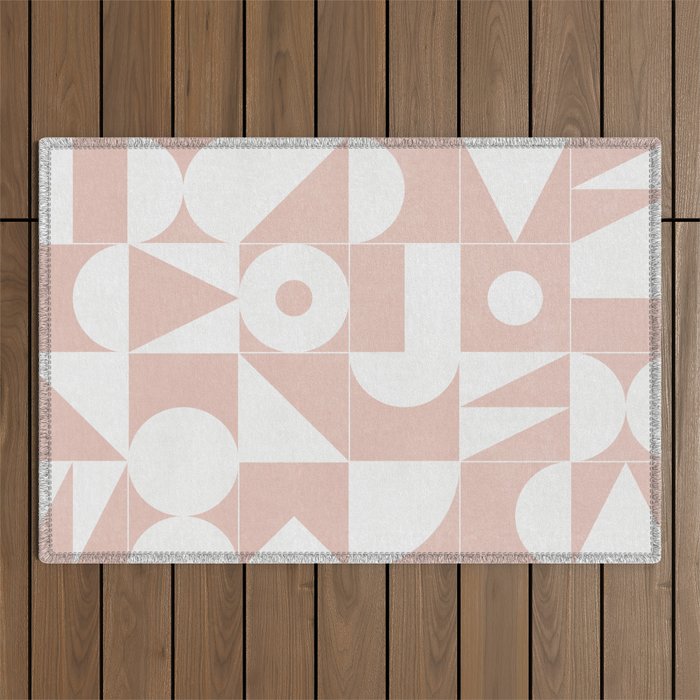 My Favorite Geometric Patterns No.11 - Pale Pink Outdoor Rug